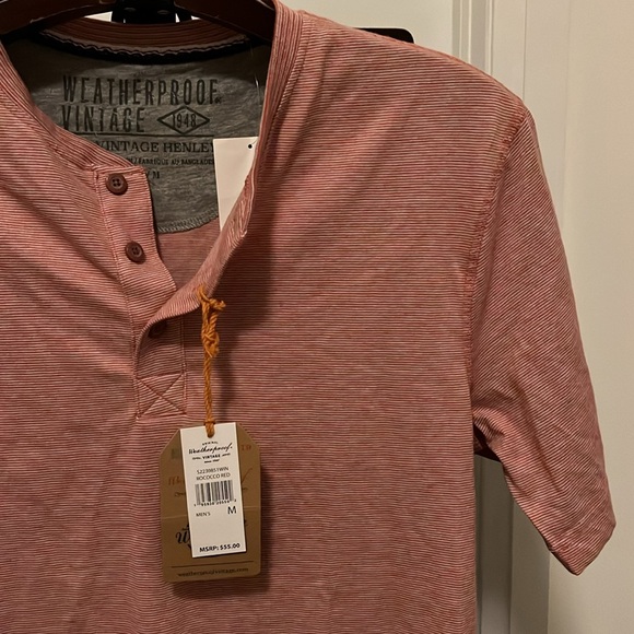 Medium Weatherproof vintage t shirt, pale red stripes (BNWT) - Picture 3 of 8